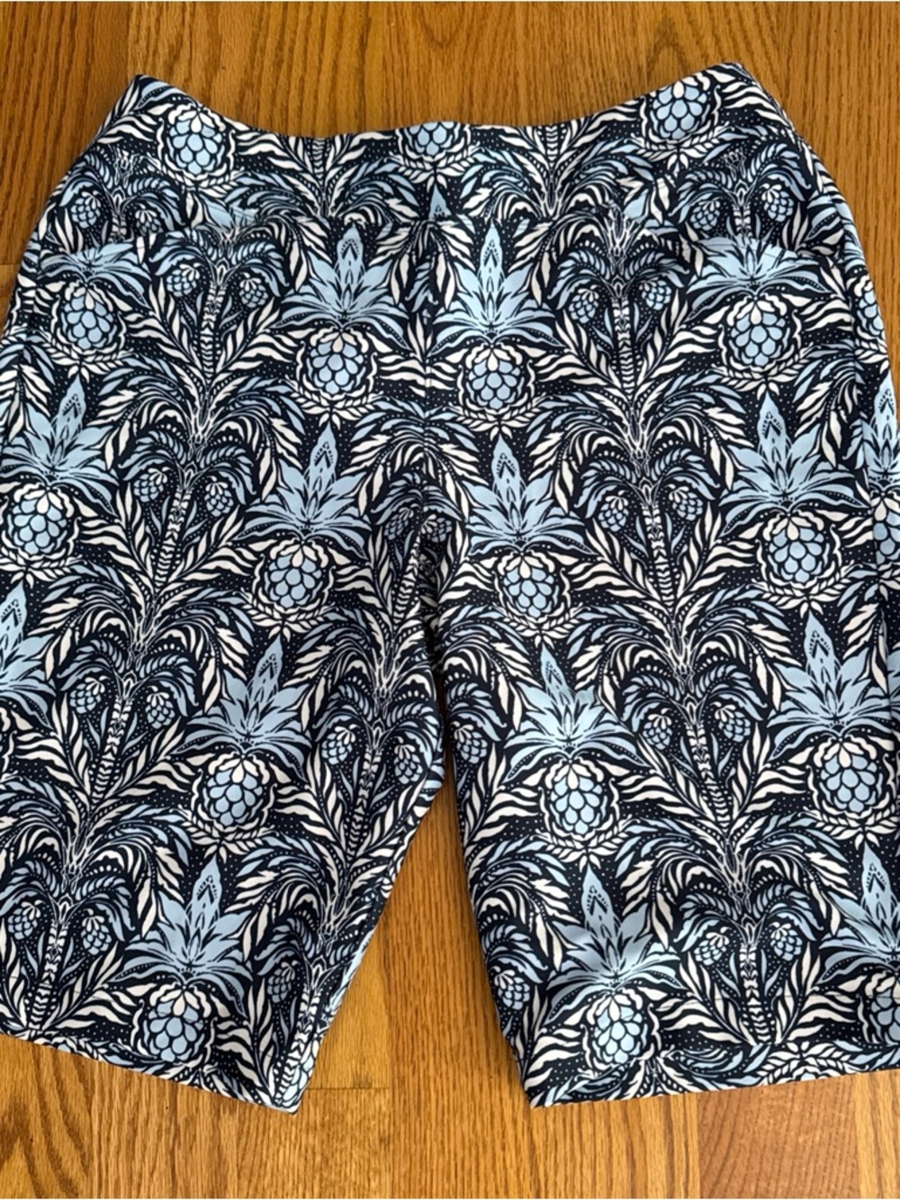 Tommy Bahama Navy & Light Blue Botanical Print Athletic Shorts